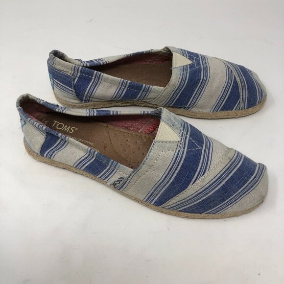Toms navy umbrella Nautical stripe Alpargata flats - Picture 3 of 7